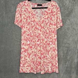 Christopher & Banks Pink and Cream Floral Blouse